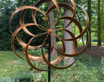 24" Coppered Double Spiral Wind Spinner