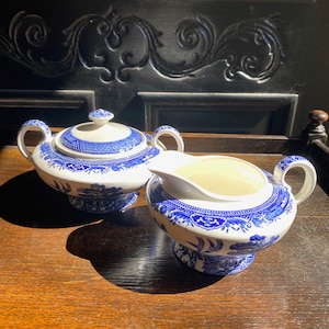 Vintage Willow Creamer & Sugar