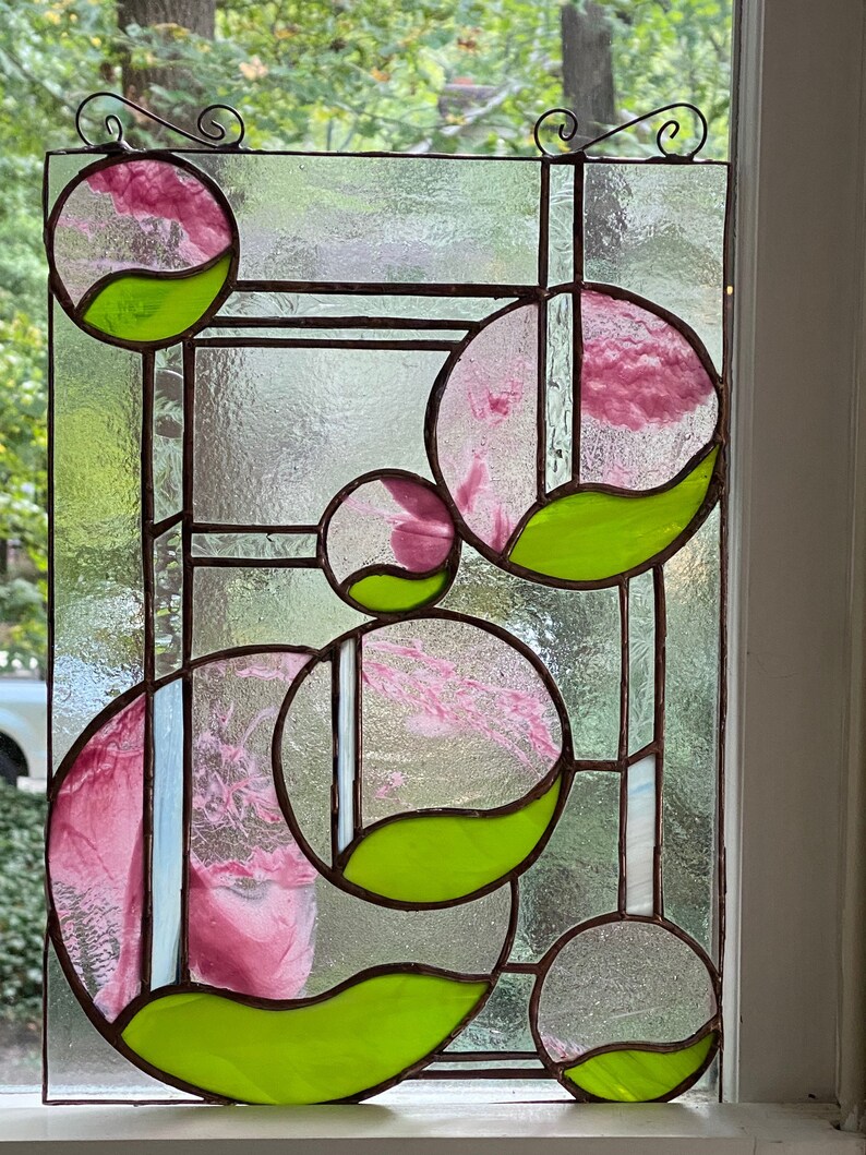 Custom Stained Glass Suncatcher Bubbles Etsy