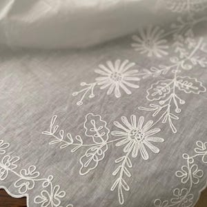 68"x 108" Swiss Tambour Lace Tablecloth ~ image 9