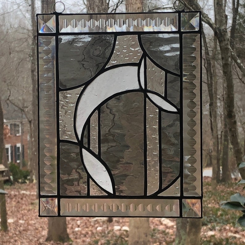 Stained Glass Suncatcher ~ Gray Eclipse