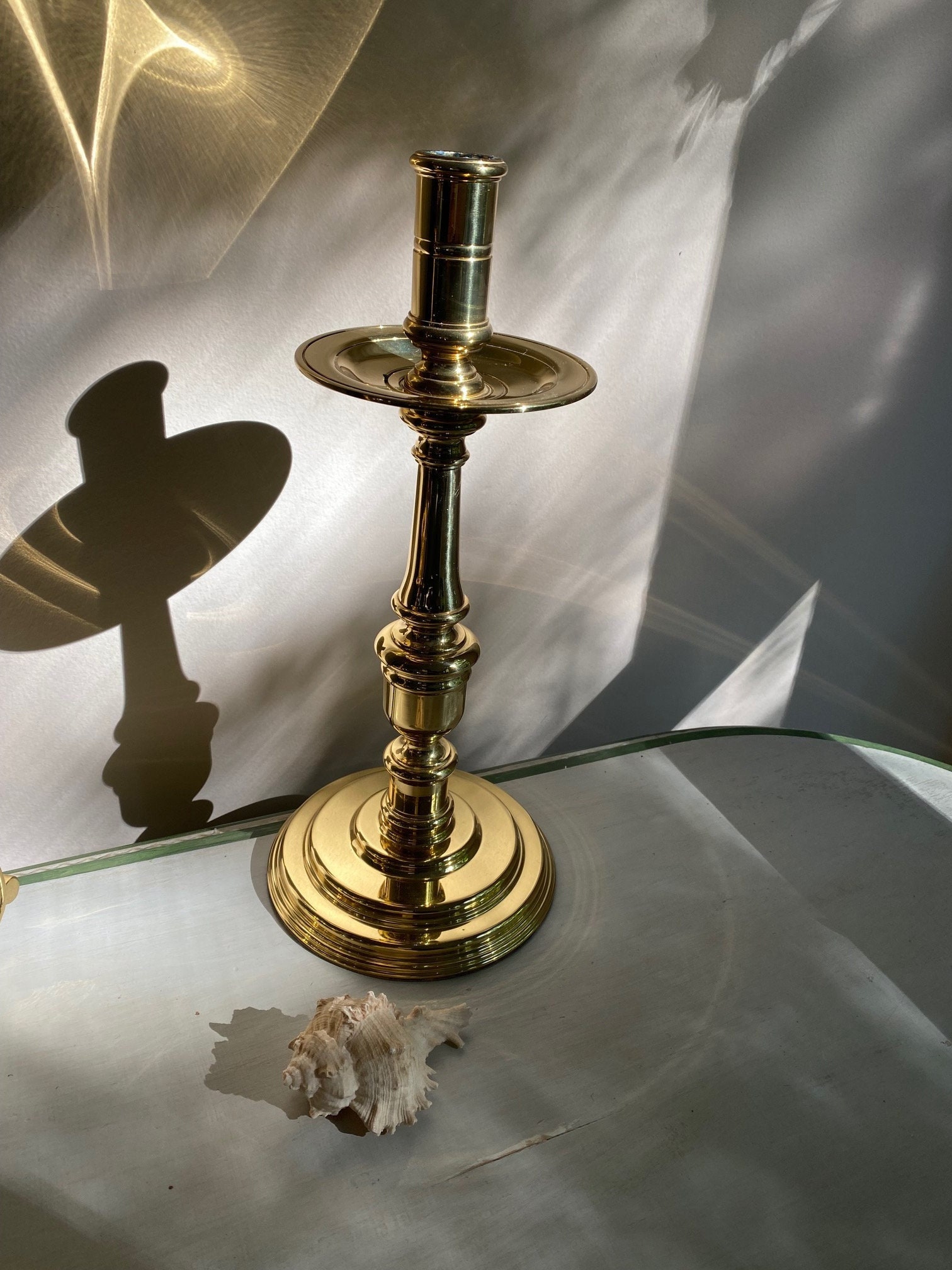 Baldwin Solid Brass Candlestick 13 1/4