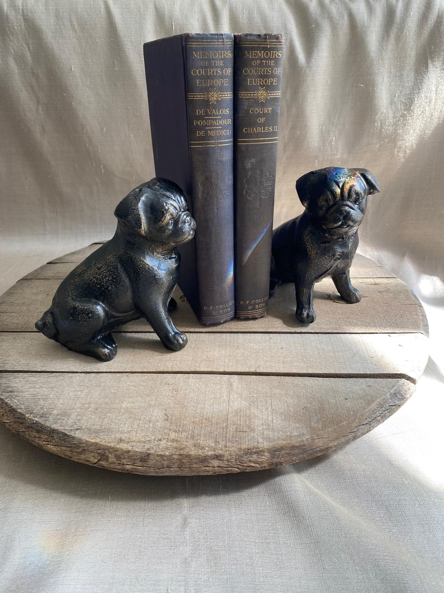 鋳鉄製パグ犬型ブックエンド（2個セット） - Etsy 日本