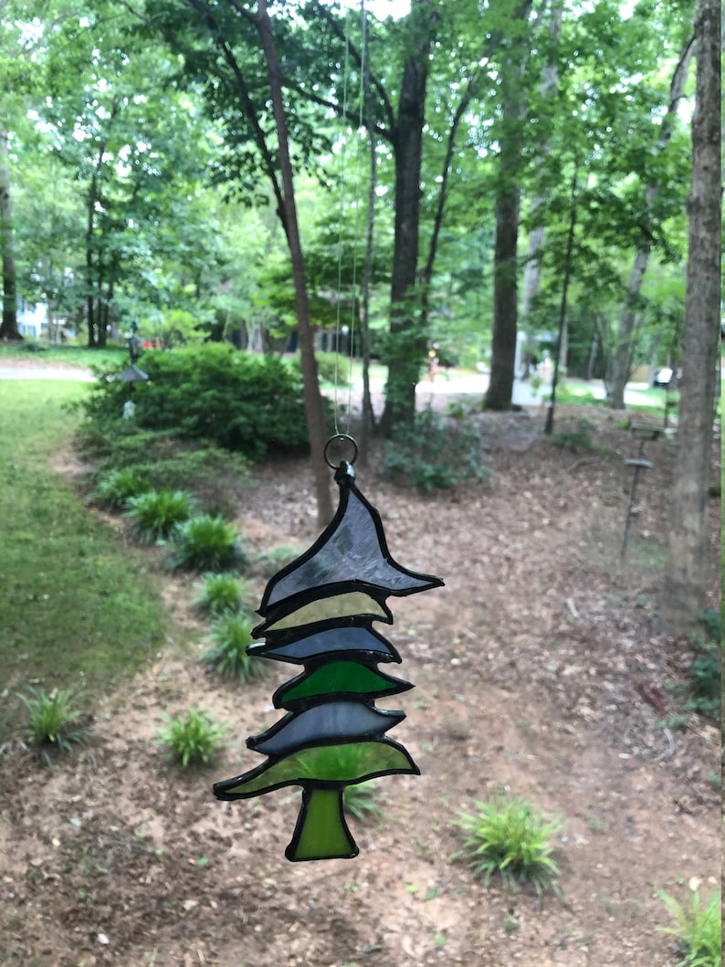 Stained Glass ~ Whimsical Tree Ornament
