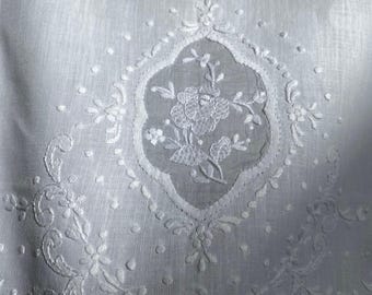 Madeira Linen Pillow Cases~ Hand Embroidered ( 1 pair)