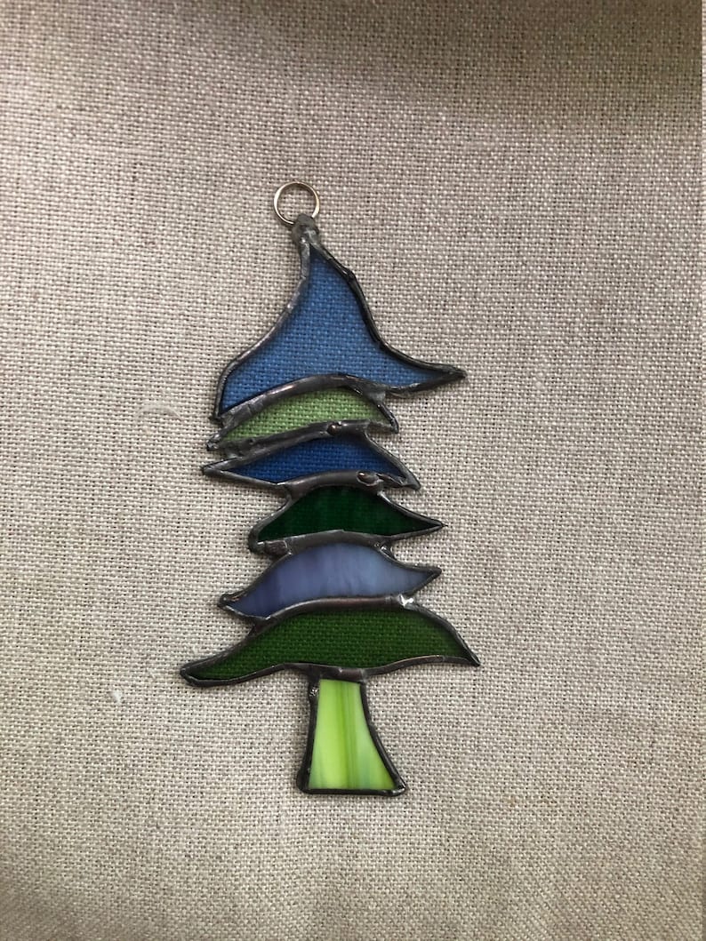Stained Glass ~ Whimsical Tree Ornament
