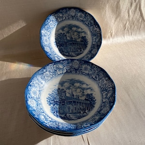 Set of 4 Coupe Bowls ~ Liberty Blue ~Staffordshire