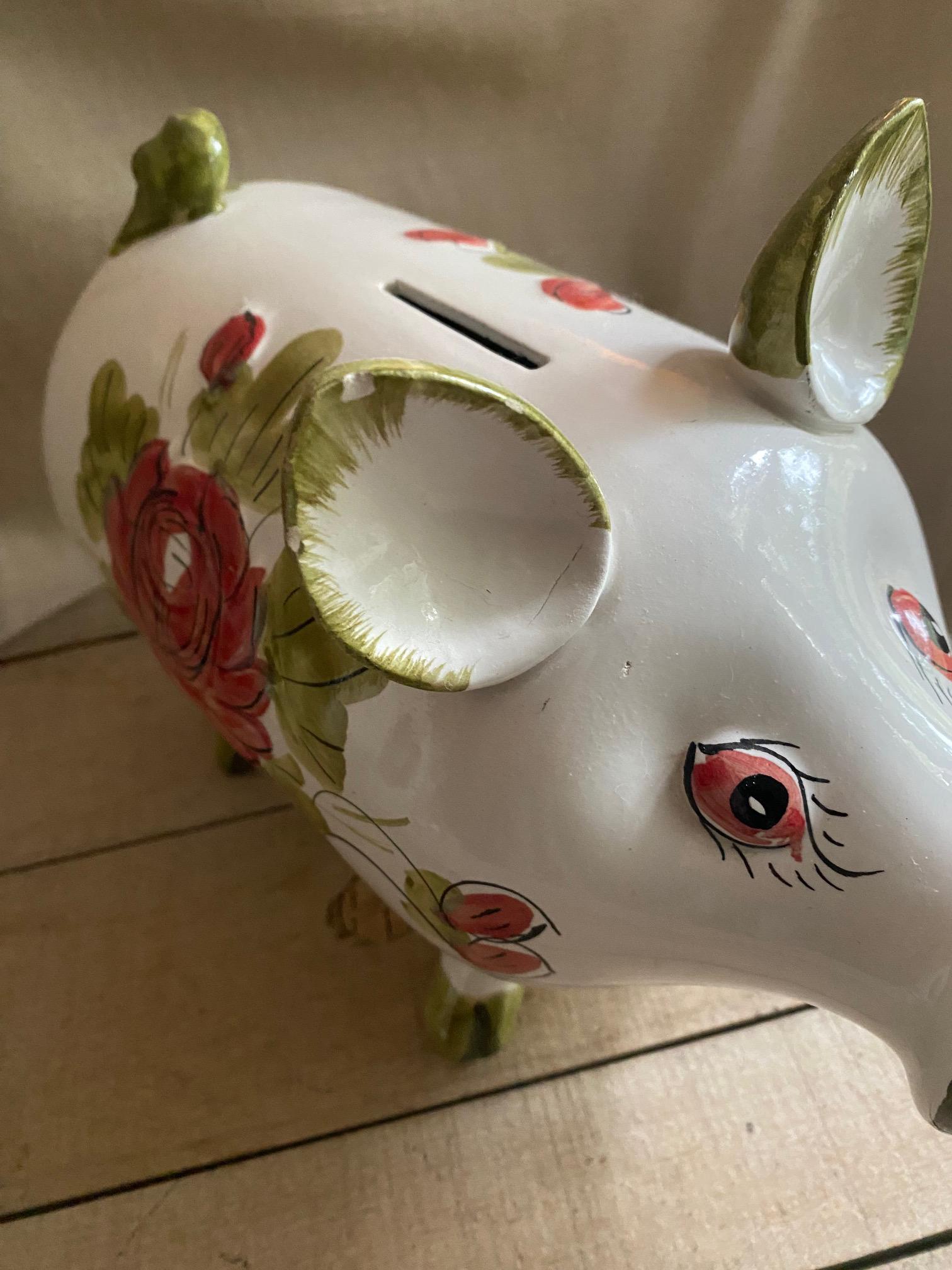 Vintage Italian Hand Painted Piggy Bank Etsy UK