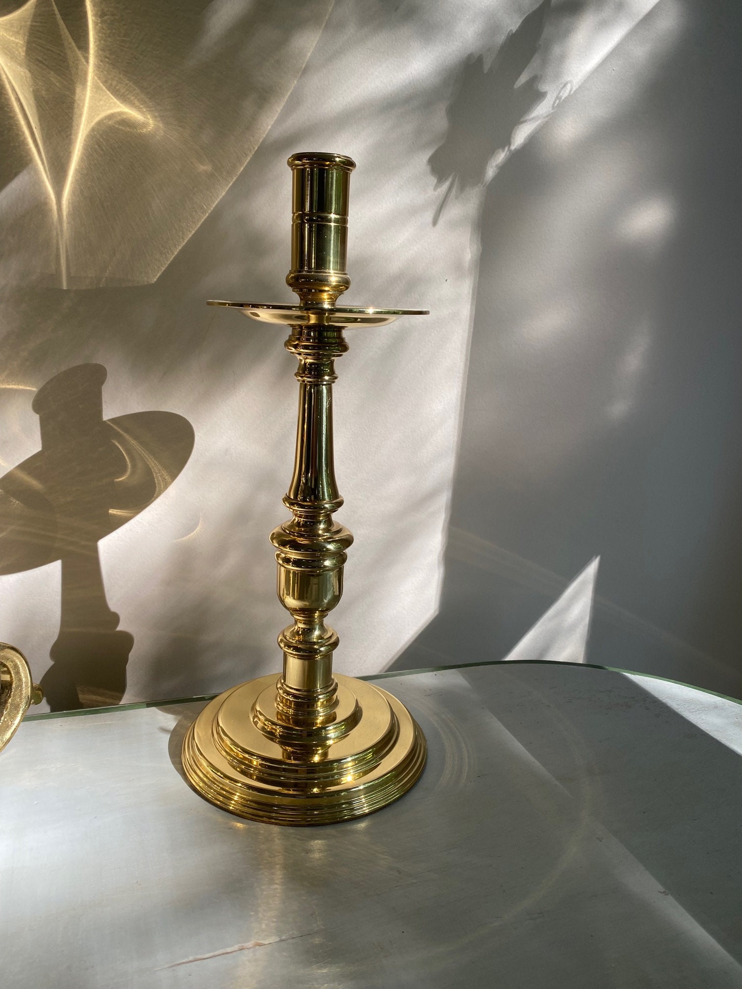 Baldwin Solid Brass Candlestick 13 1/4