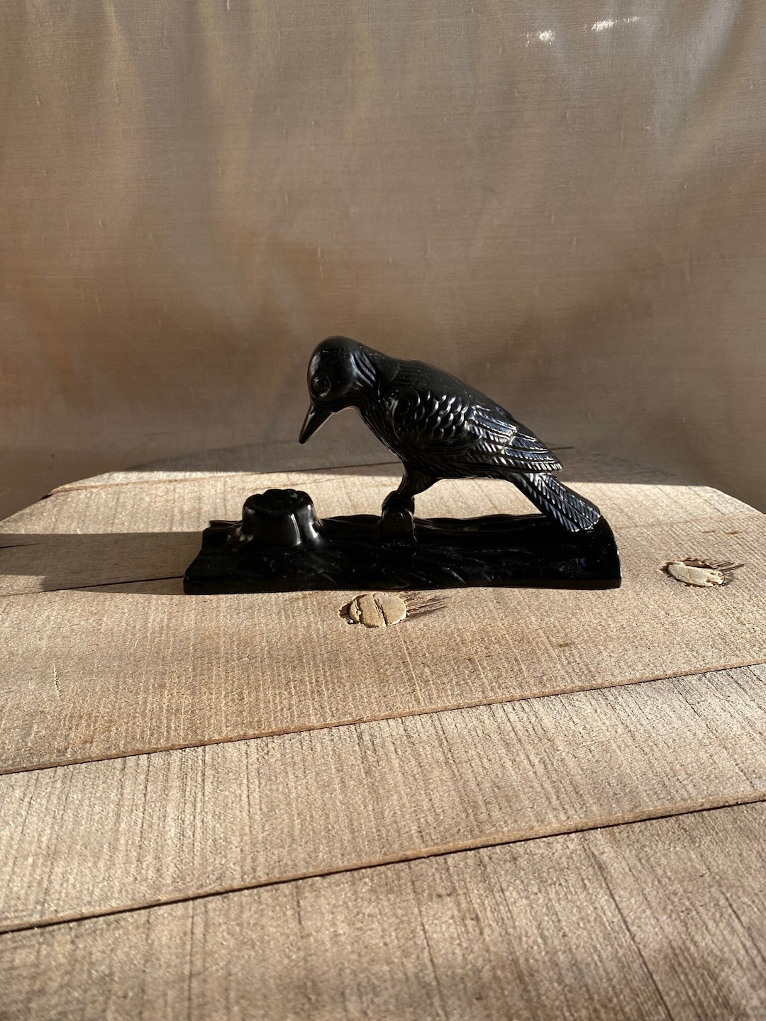 Craftsman Black Cast Iron Raven Door Knocker - Etsy