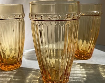 Vasos vintage estriados dorados (juego de 4)