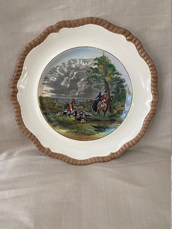 英国製 希少 SPODE 【THE HUNT】ハンティングシーン プレート 大 Vintage Spode Hunt Scene Dinner Plate - Etsy