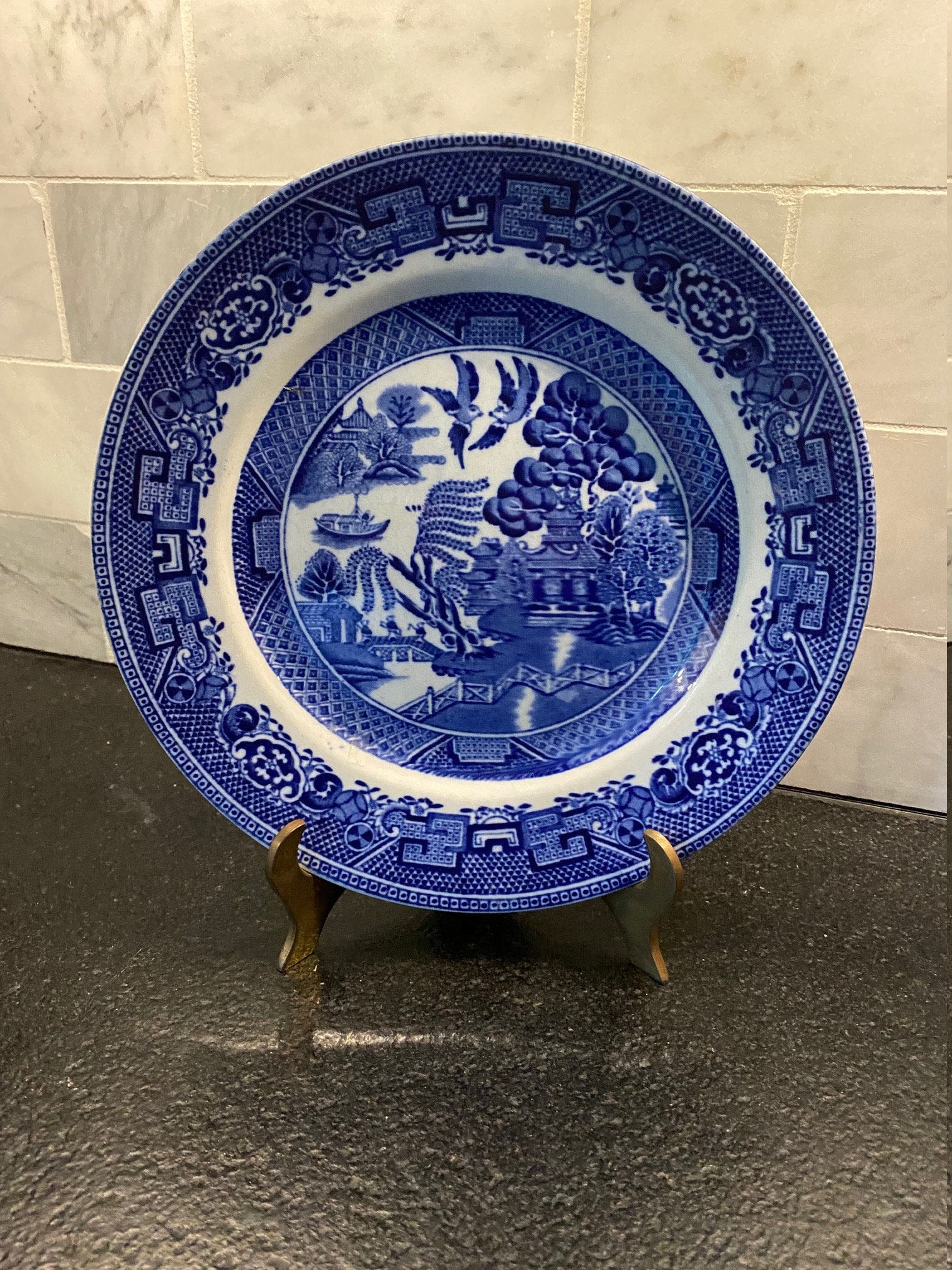 ブルーウィロー Blue Willow Plates 平皿 ブルー 絵付 ブルーウィロー