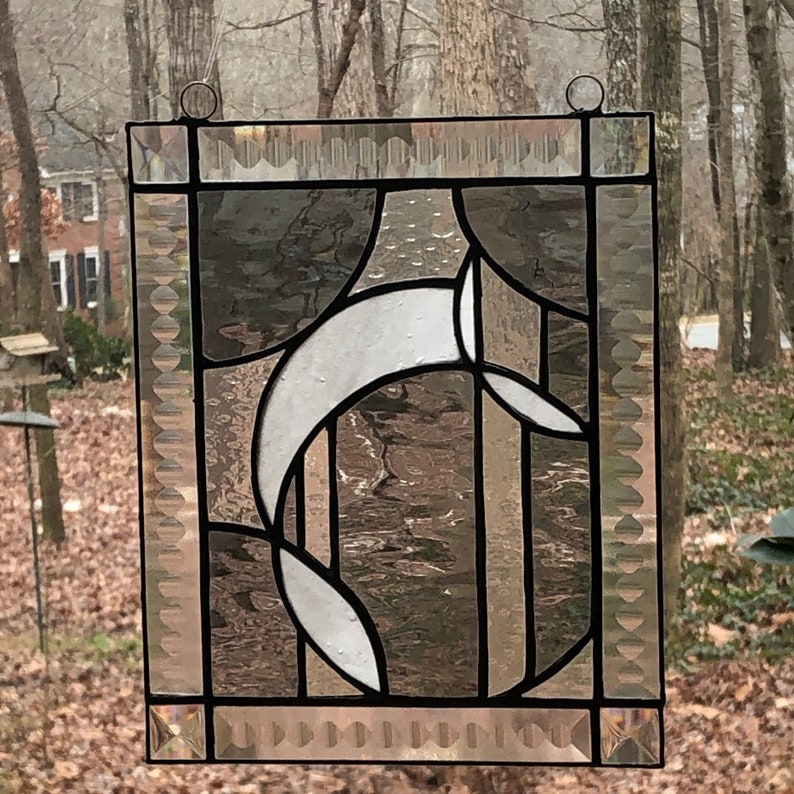 Stained Glass Suncatcher ~ Gray Eclipse