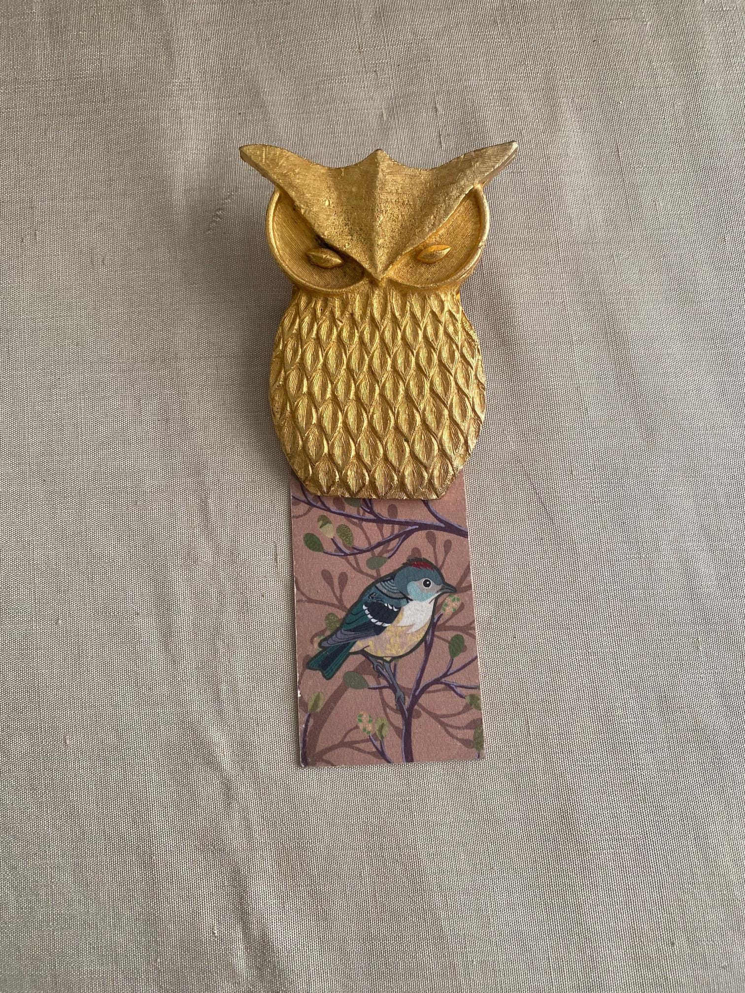 Vintage Gilded Gold Owl Clip - Etsy