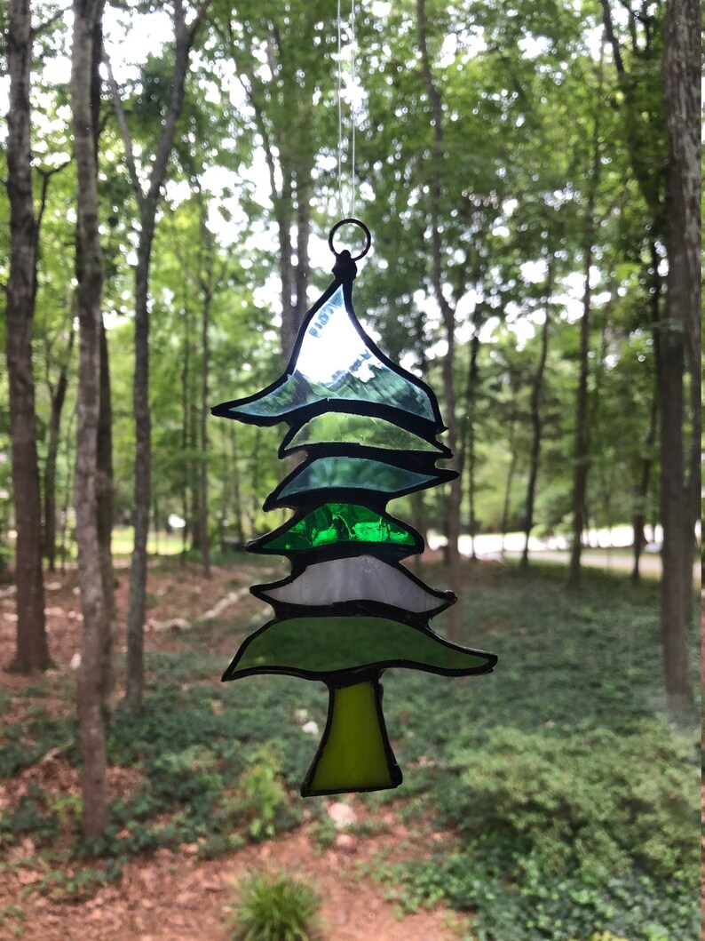 Stained Glass ~ Whimsical Tree Ornament