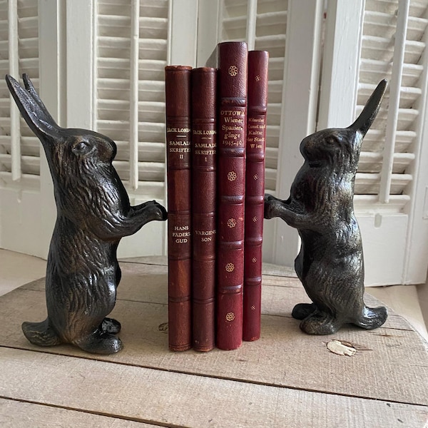 Whimsical Iron Bunny Bookends ( Pair)