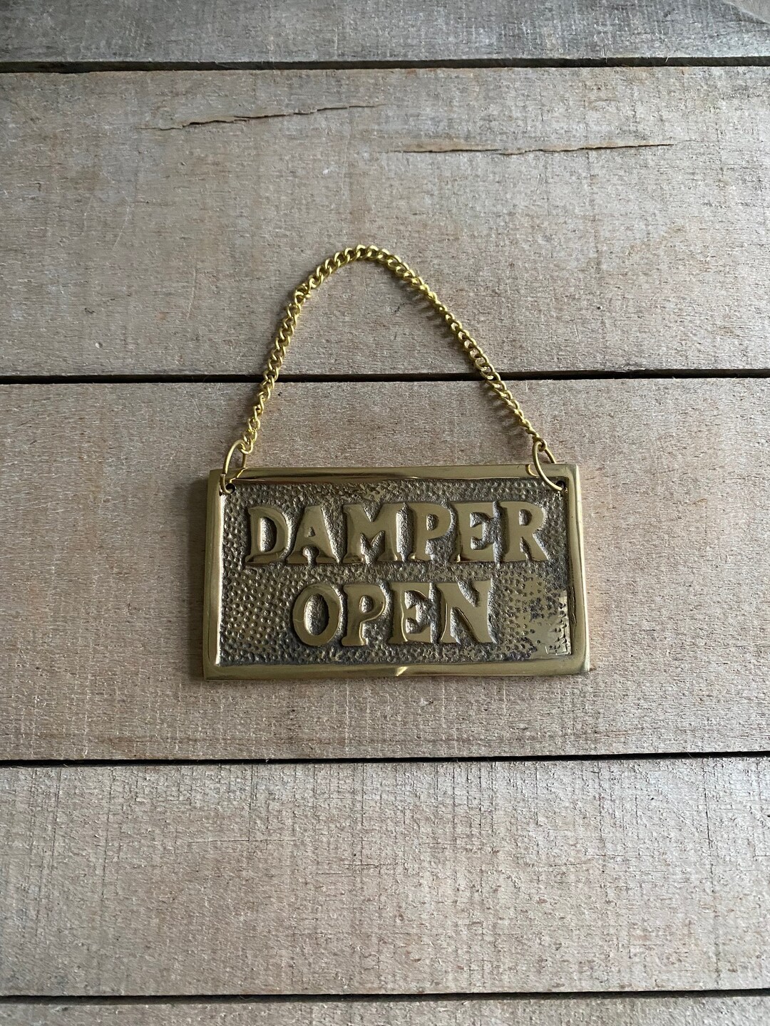 Brass damper Open/ Closed Wall Plaque Etsy