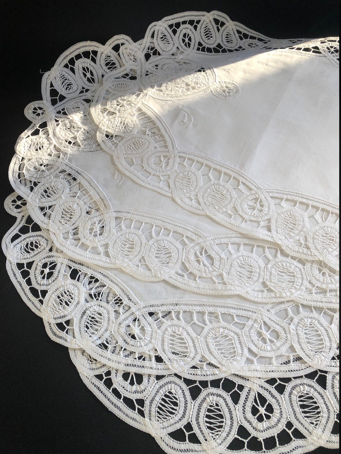 Oval Battenburg Lace Placemats set 4 Etsy