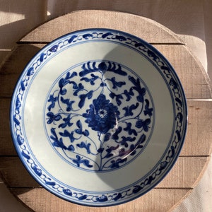 Vintage Blue & White Chinese Plate image 4