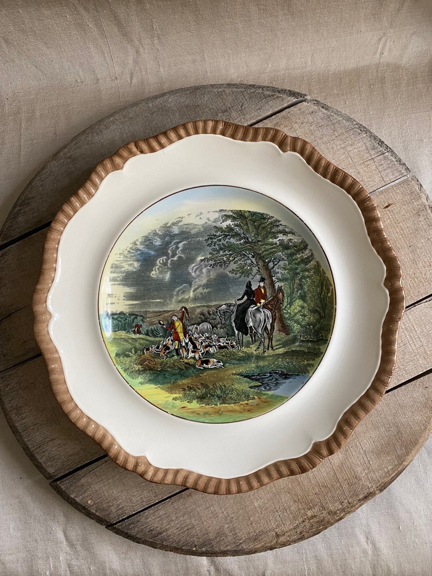 Copeland Spode Equestrian Foxhunt Plate - Etsy