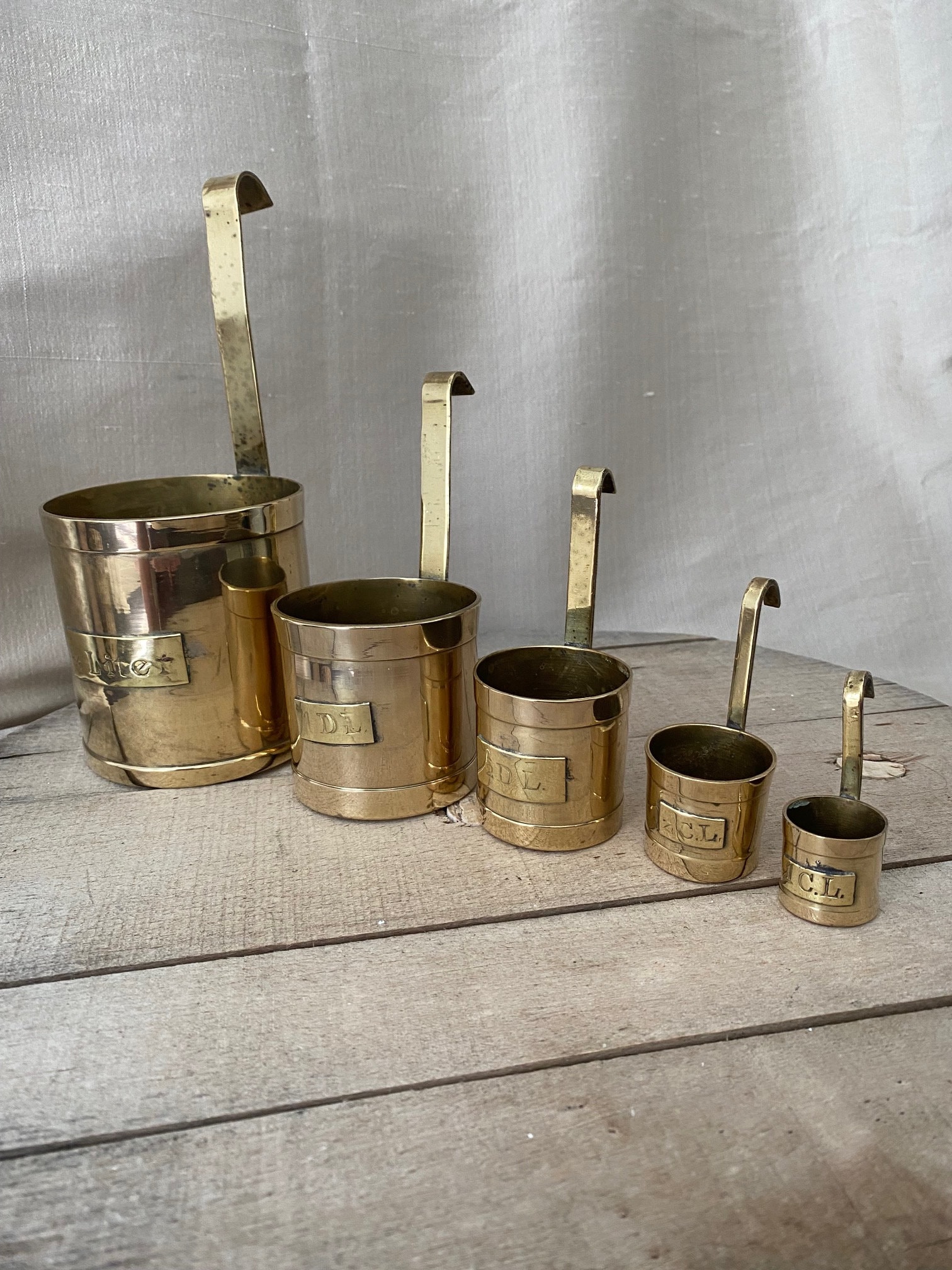 Vintage European Brass Measuring Cups -  India