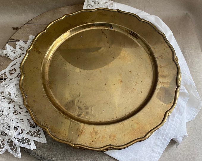 Solid Brass Charger Plates Set of 4 Etsy