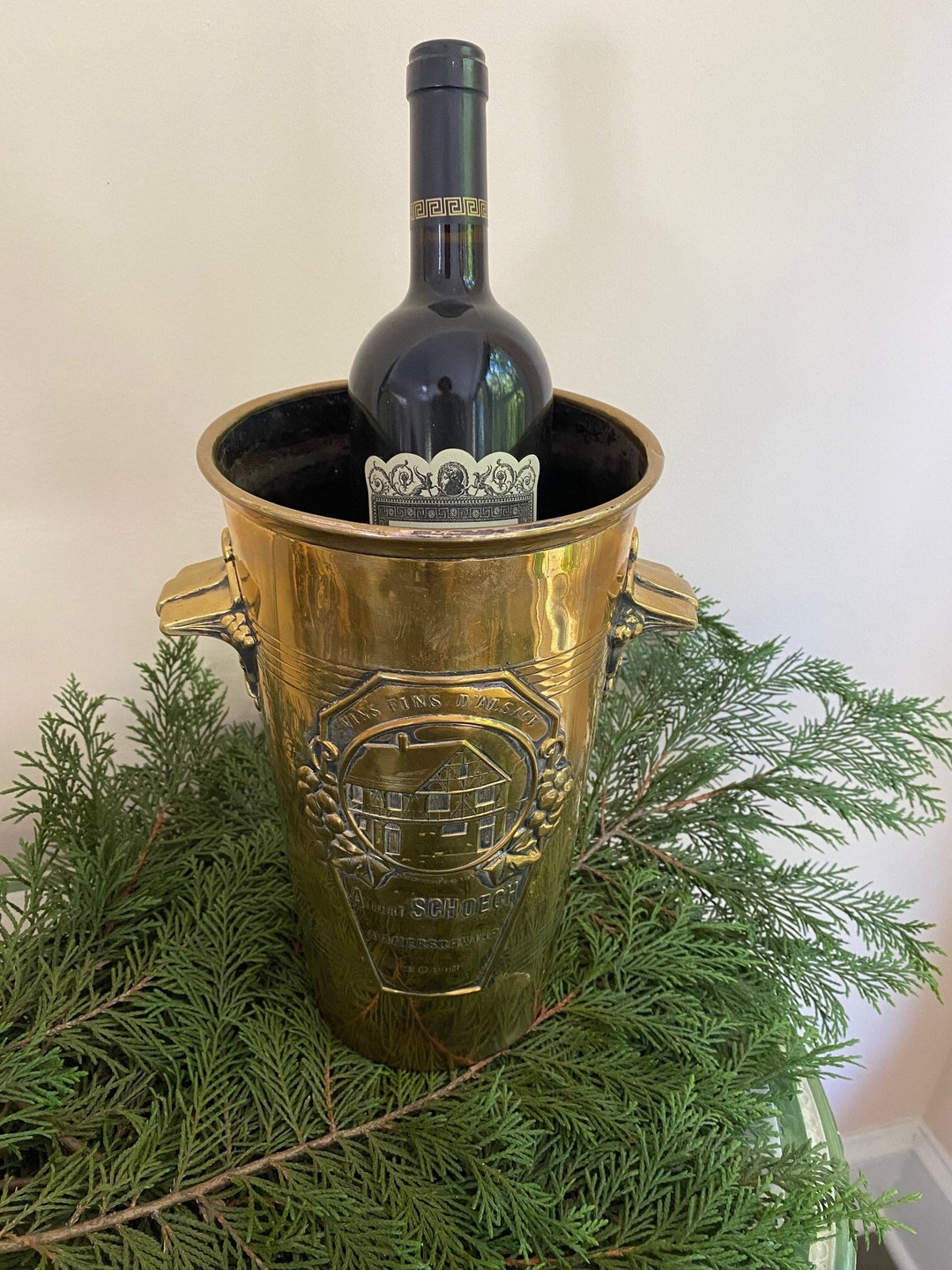Vintage European Brass Wine Bucket Etsy