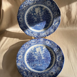 Set of 4 ~Liberty Blue - Dinner Plates~ Staffordshire Ironstone