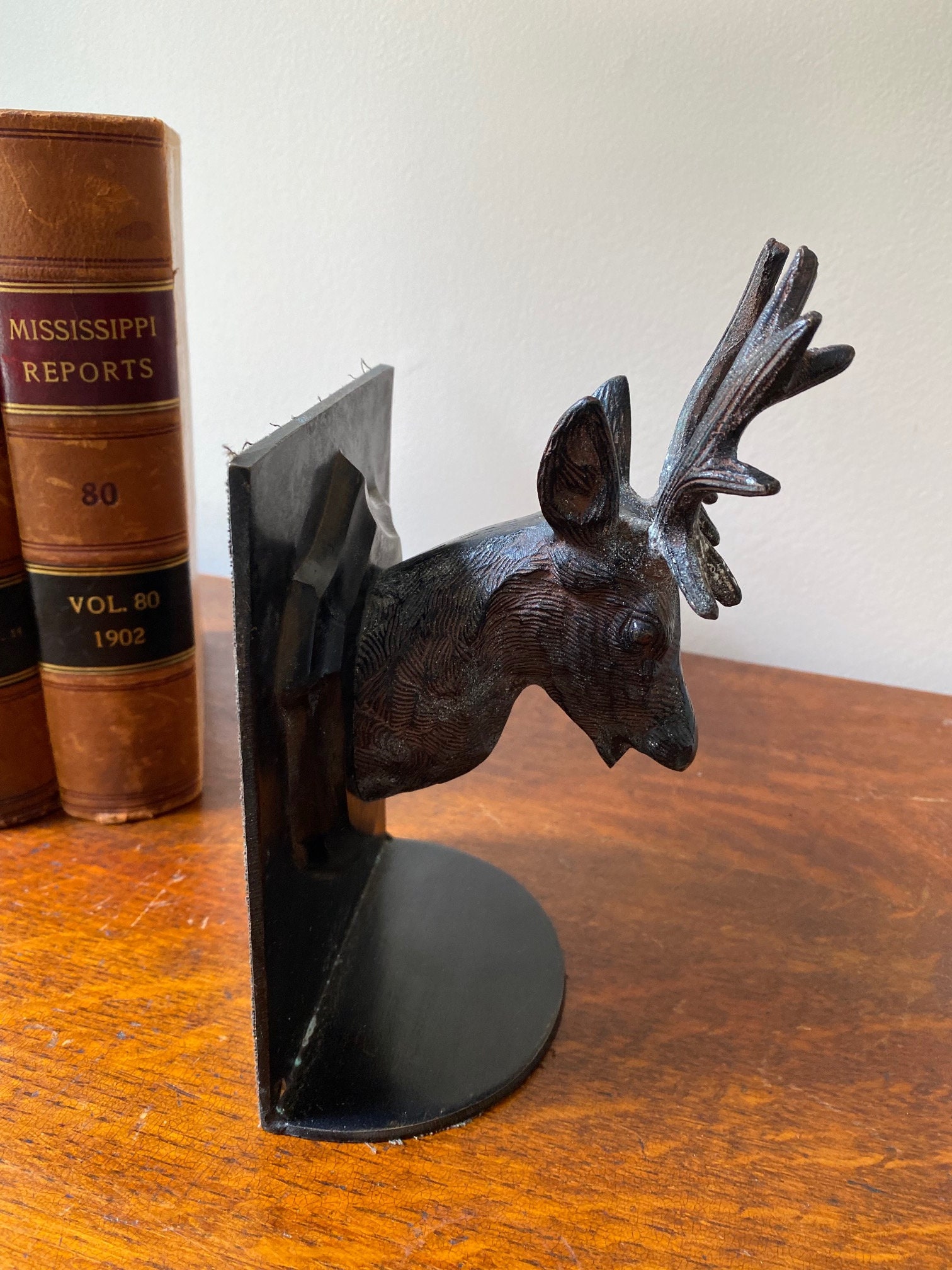 Vintage Bronze Elk Bookends Etsy