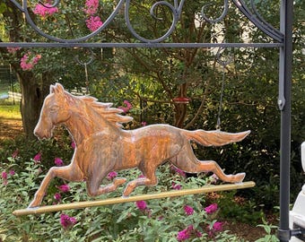 Caballo de cobre vintage de cuerpo entero