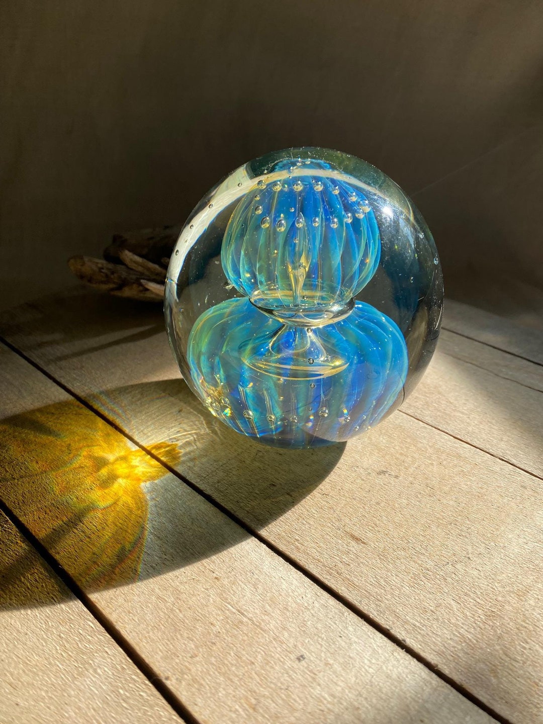 Vintage Jellyfish Blown Glass Paperweight - Etsy