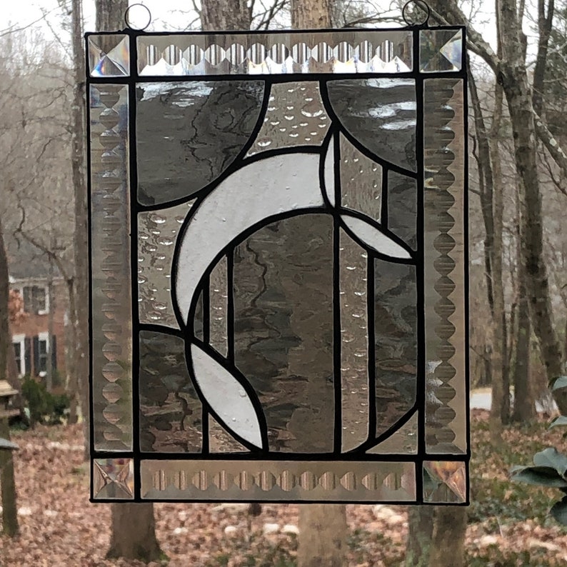 Stained Glass Suncatcher ~ Gray Eclipse
