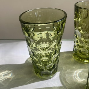 Qty of 4 ~ Vintage Provincial Green Iced Tea Glasses