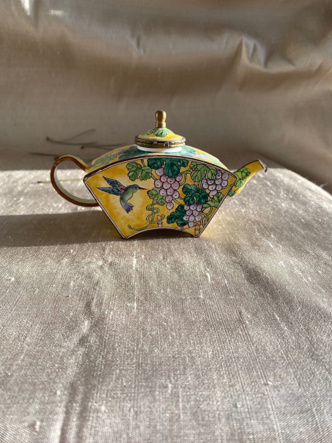 Kelvin Chen Enameled Miniature Teapot Etsy