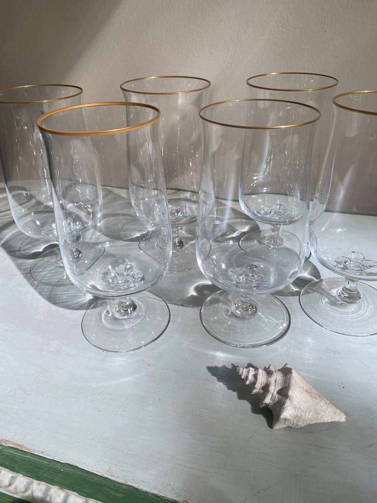 数量6〜ヴィンテージゴールド縁アイスティーグラス - Etsy 日本