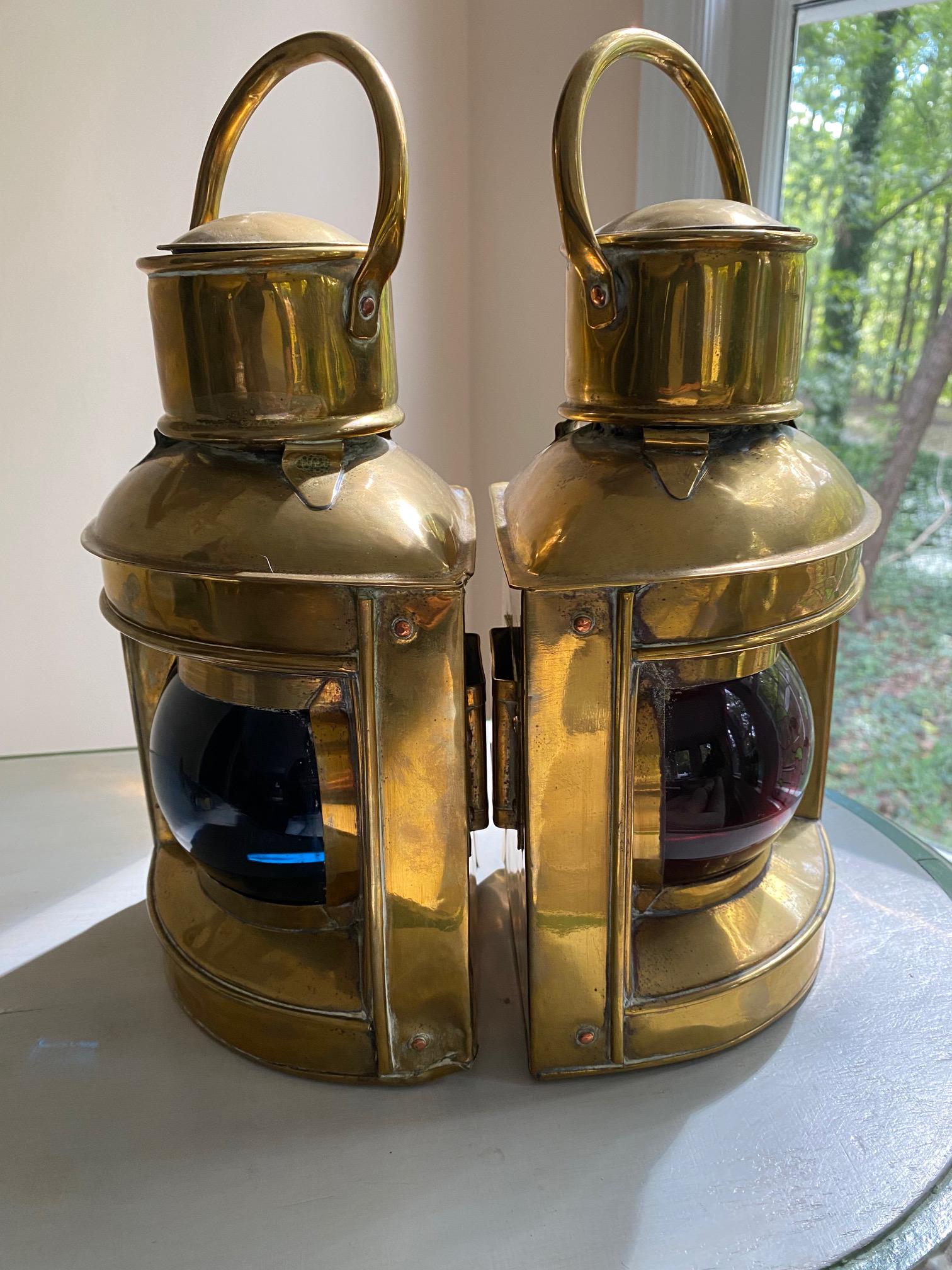 Antique Brass Port & Starboard Lanterns - Etsy Canada