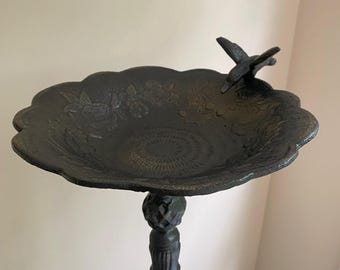 Hummingbird Cast Iron Bird Bath