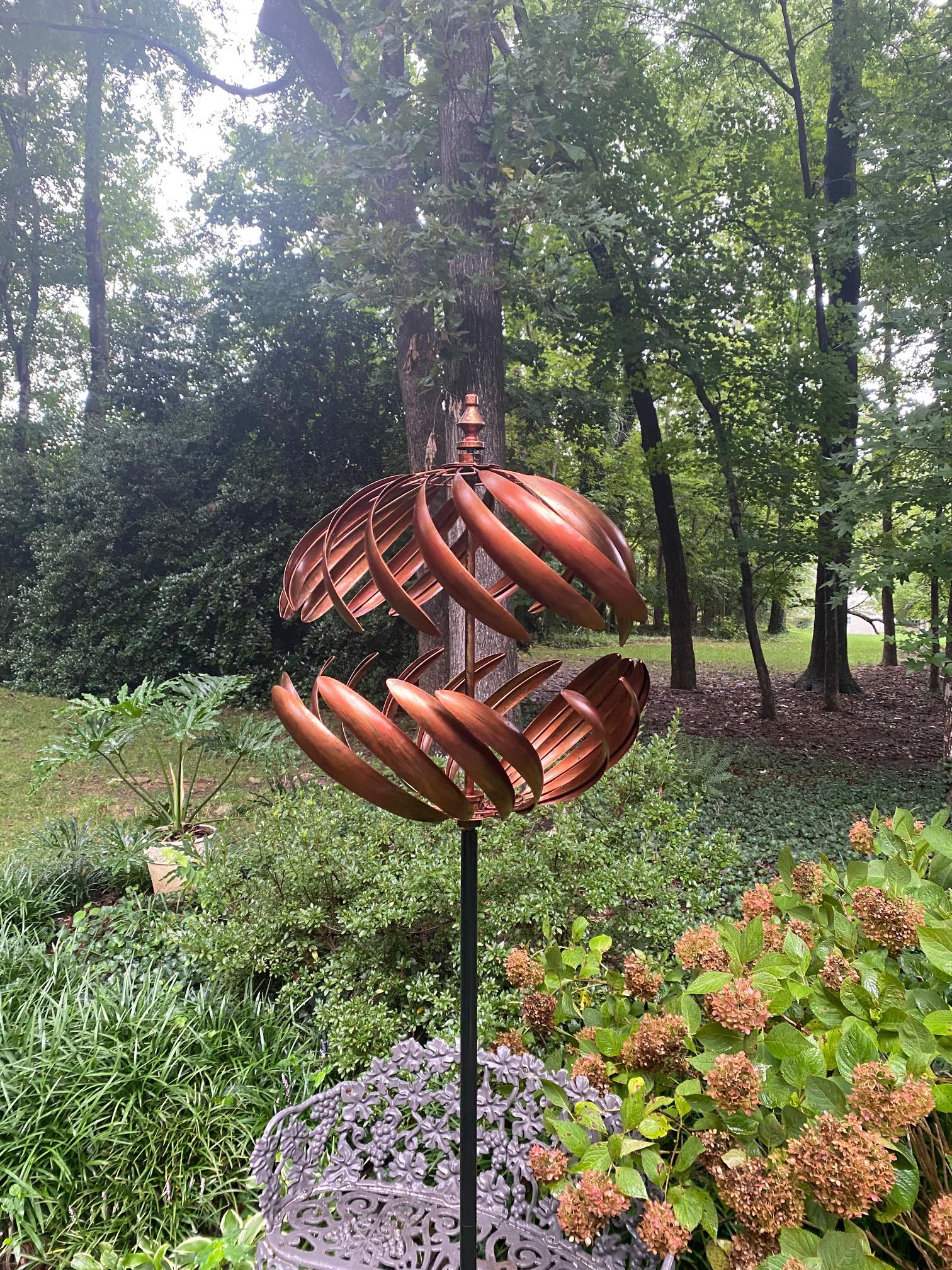 Double Spiral Birdcage Copper Finished Garden Spinner - Etsy