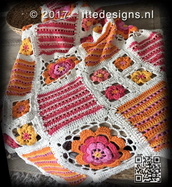100 Cotton Crochet Blanket 90 X 150 Cm 35 X 60 Inch Cover Etsy