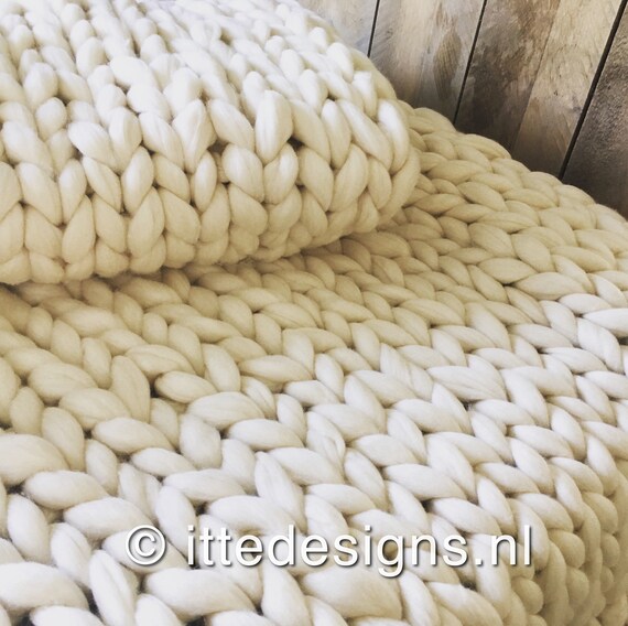 wijn Handschrift meditatie 100% Merino Wool Blanket Xxl/plaid Thick Wool Undyed White - Etsy