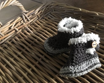 Gehaakte babyslofjes / babyschoentjes maat newborn tot 12 mnd - Etsy