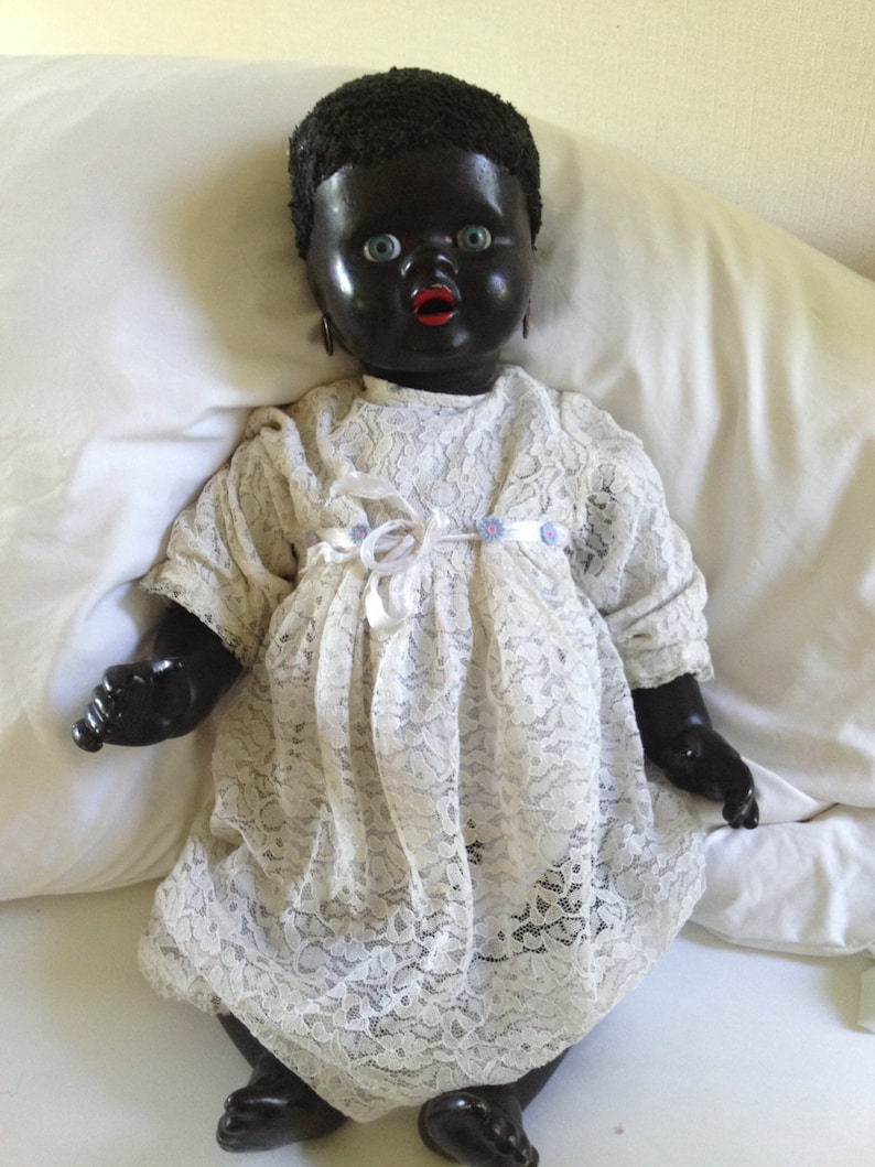 German Bisque Black Antique Baby Doll 1930's Etsy