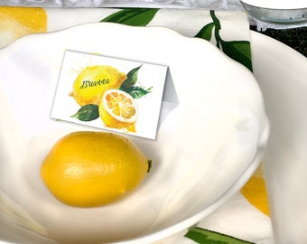 Life Gives You Lemons Placecards, Food Labels, Lemon decor, Table tent, Box of Sunshine: Self-Edit with CORJL - INSTANT Download Printable