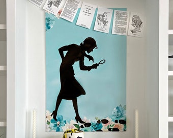 Affiche de toile de fond détective Nancy Drew, toile de fond Nancy Drew, affiche de toile de fond anniversaire détective, affiche 20 x 30 : version imprimable à téléchargement immédiat