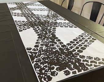 DIY Monster Truck Party Decor | Monster Truck Birthday Table Runner | Black Tire Tracks Printable Gift Wrap | Race Car Party | NASCAR party