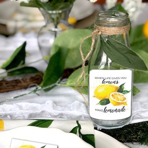 When Life Gives You Lemons, Gift Tag, Bottle Label, Lemon Party Decor, Box of Sunshine Tag: Self-Edit with CORJL -INSTANT Download Printable
