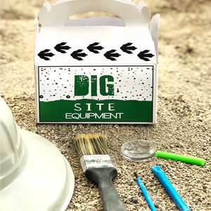 Dinosaur Party Activity, Prehistoric Dino Dig Site Labels, Paleontologist Tool Kit Labels: Self-Edit with CORJL - INSTANT Download Printable