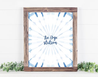 Shibori Baby Shower Tie Dye Station Sign, Baby Shower Activity Sign, Make a Onesie Sign, Indigo tie dye, Baby Boy Shower: INSTANT DOWNLOAD