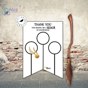HP Teacher Thank You, Wizarding Teacher Gift, Magic Teacher Appreciation Gift Tag, Seeker of Knowledge, Quad-ball: Self-Edit with CORJL